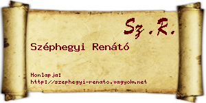 Széphegyi Renátó névjegykártya